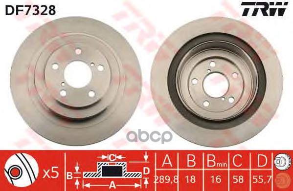 фото Тормозной диск trw/lucas df7328