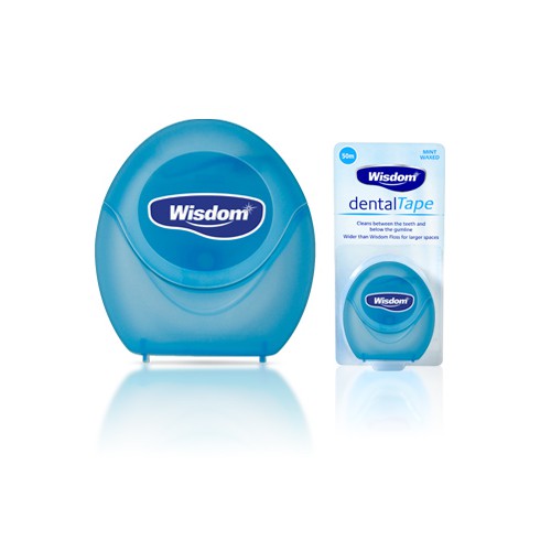 

Зубная стомотологическая лента вощенаяWisdom Dental Tape мятный мягкий аромат 50м
