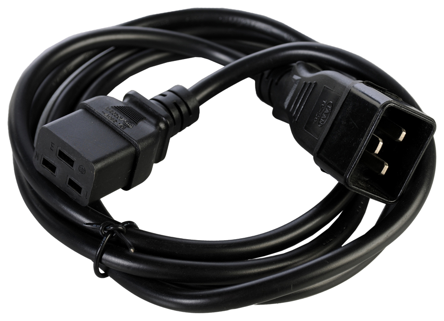 фото Кабель цмо iec 320 c19-iec 320 c20, m-f 3м black (r-16-cord-c19-c20-3)