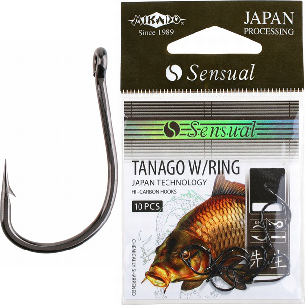 фото Рыболовные крючки mikado sensual tanago w/ring №12, 10 шт.