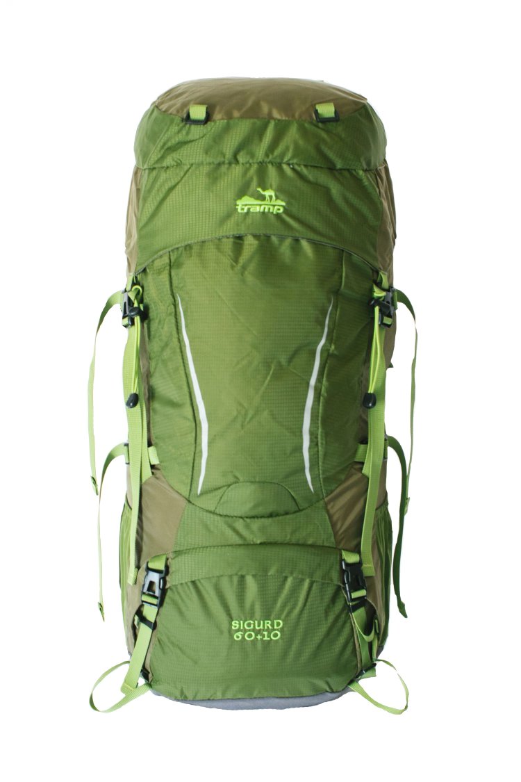 Туристический рюкзак Tramp Sigurd, зеленый, 60+10 л