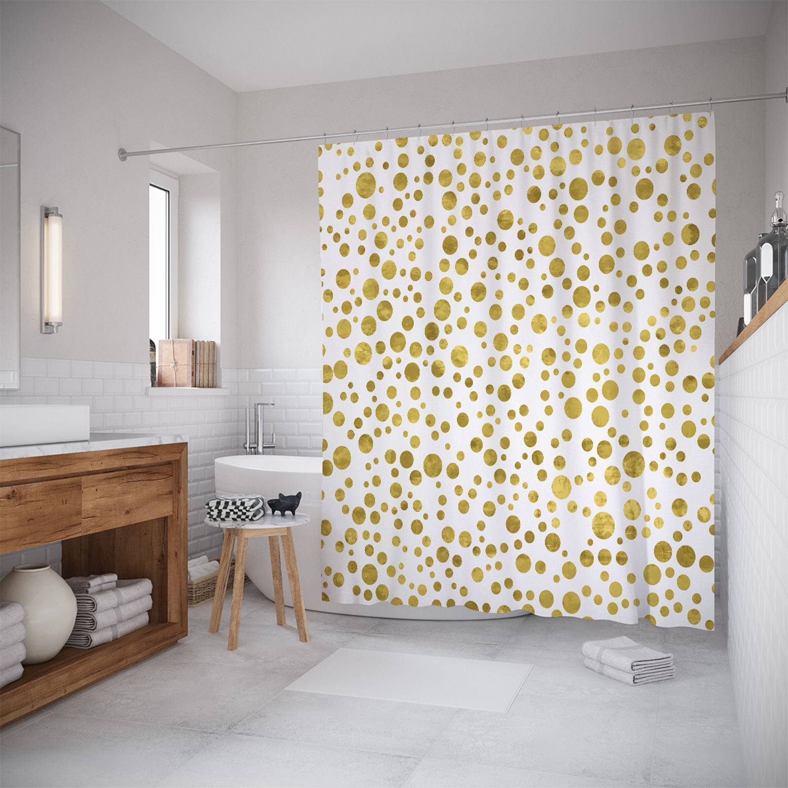 

Штора для ванной JoyArty «Золотой клад» 180x200, Белый