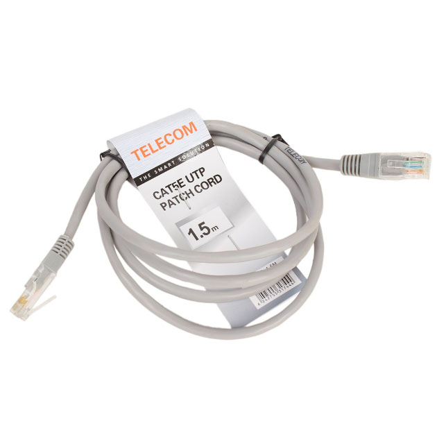 фото Кабель telecom rj45-rj45, m-m 1,5м grey (na102_grey_1.5m)