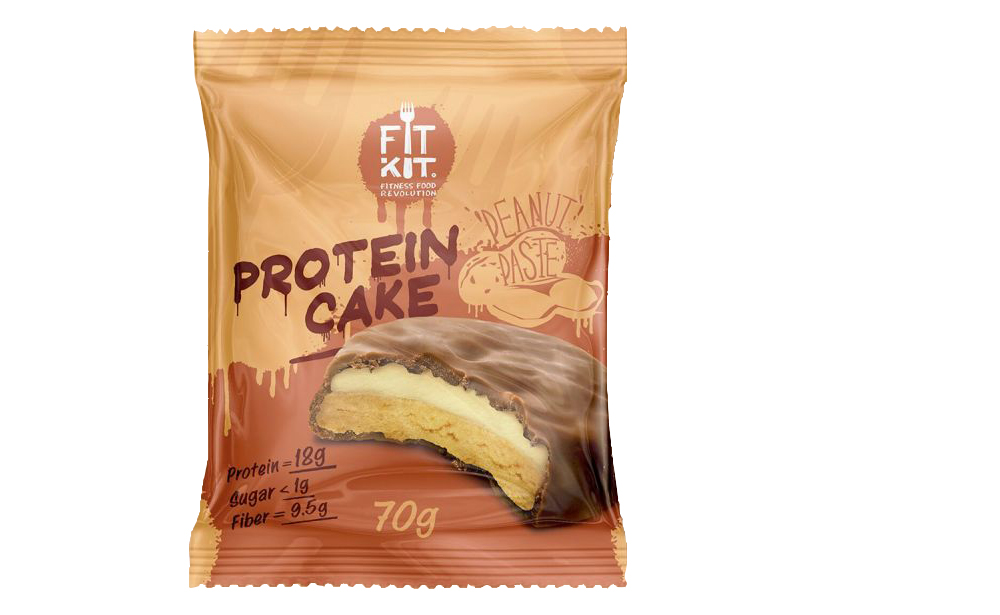 

Протеиновое печенье Fit Kit Protein Cake арахисовая паста 70 г