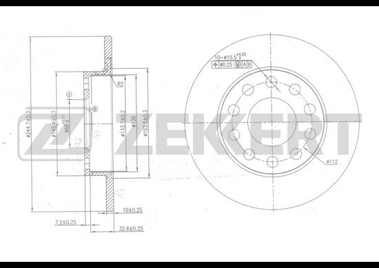 фото Тормозной диск zekkert bs-5780