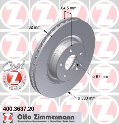 

Тормозной диск ZIMMERMANN 400.3637.20