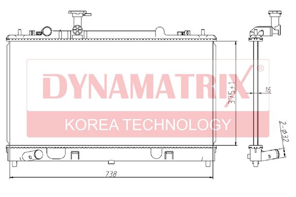 Радиатор охлаждения двигателя DYNAMATRIX DR68508