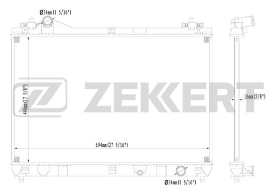 

Радиатор охлаждения двигателя ZEKKERT MK-1200