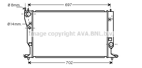 

Радиатор охлаждения двигателя AVA QUALITY COOLING TO2399
