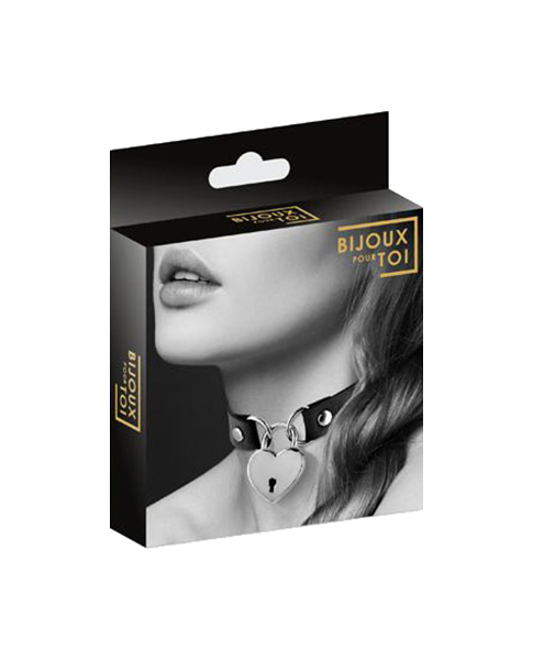 Чокер Bijoux Indiscrets Collier Pendentif Coeur Noirс замком в форме сердца черный