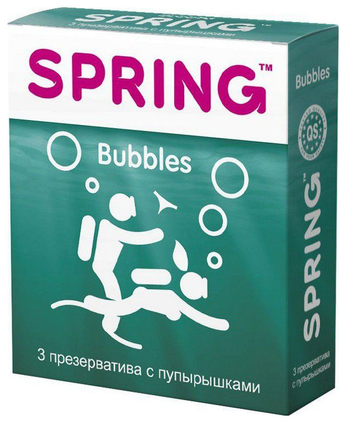 Презервативы Spring Bubbles с пупырышками 3 шт.