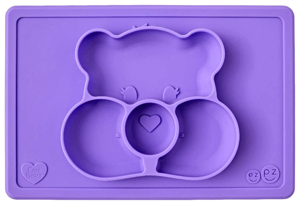 

Тарелка с подставкой Ezpz Happy Mat Care Bear Edition Purple Фиолетовый