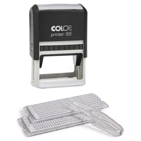 фото Штамп самонаборный colop printer 55 set-f рус с рамкой. 2 кассы. 10 строк. поле: 60х40 мм.