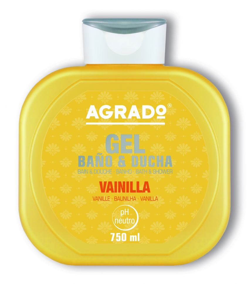 Гель для душа Agrado Vanilla стимулирующий, для всех типов кожи 750 мл