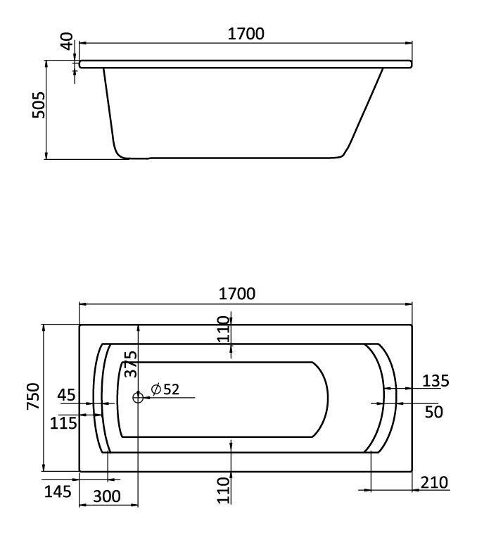 Комплект монтажный Santek для ванны Монако XL 170х75см белый (WH112423) монтажный комплект к ванне акриловой прямоугольной santek