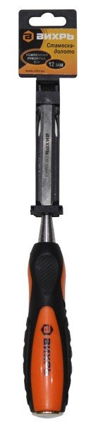 Стамеска-долото 12 мм 2 комп,усиленная рукоятка CrV, 1 шт стамеска долото вихрь 24 мм усиленная двухкомпонентная ручка