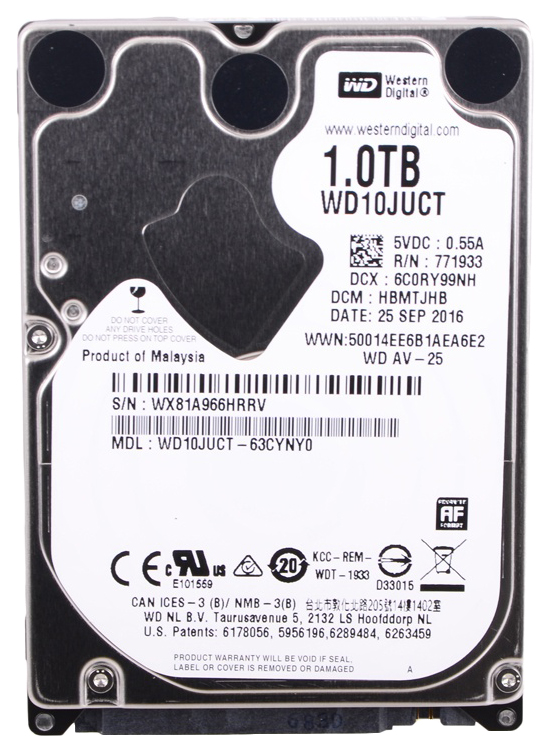 фото Внутренний жесткий диск western digital av-25 1tb (wd10juct)