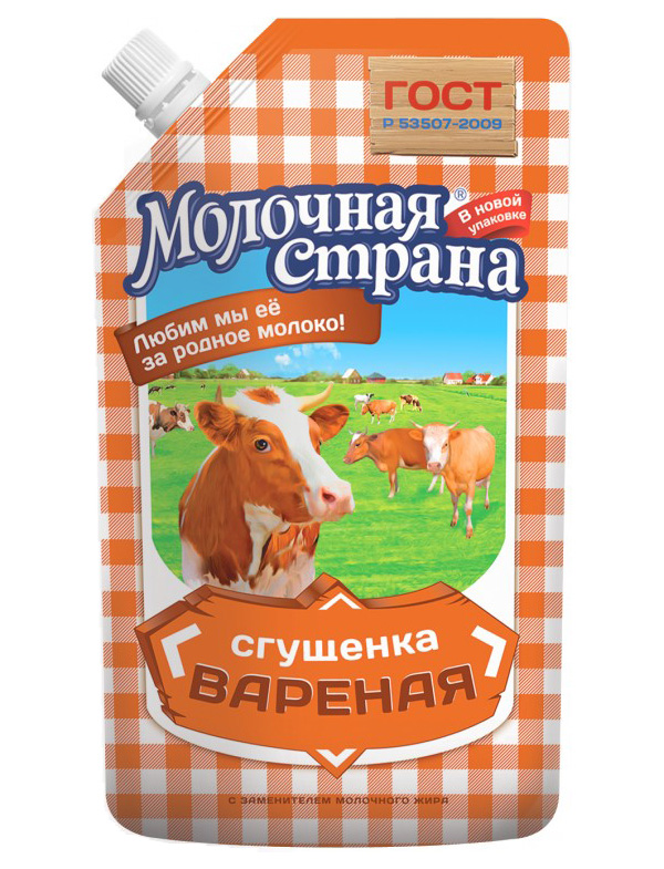 Молокосодержащий продукт Молочная страна Сгущенка вареная с сахаром 8,5% СЗМЖ 270 г