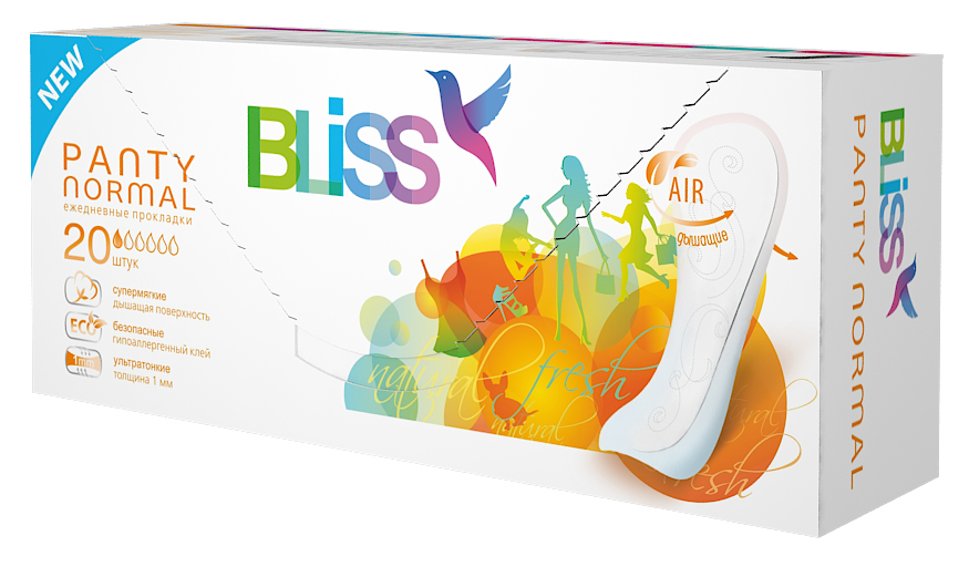 

Прокладки Bliss Panty Normal Ежедневные 20 шт, Ежедневные
