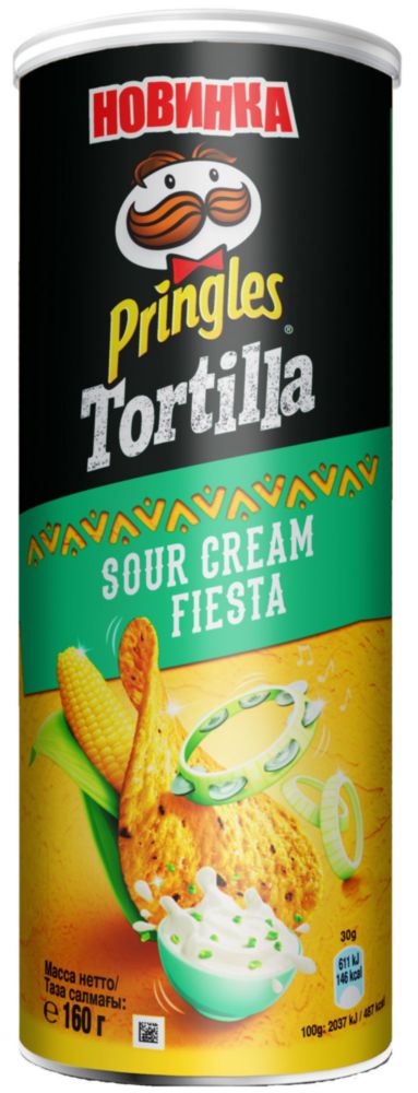 фото Чипсы кукурузные pringles tortilla сметана 160 г