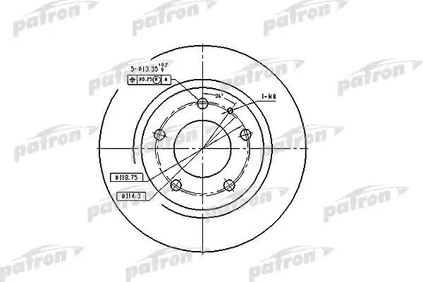 фото Тормозной диск patron pbd2705