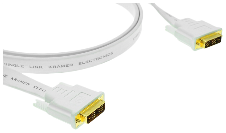 Кабель Kramer C-DM/DMFLAT(W)15 DVI-DVI вилка-розетка 4.6м