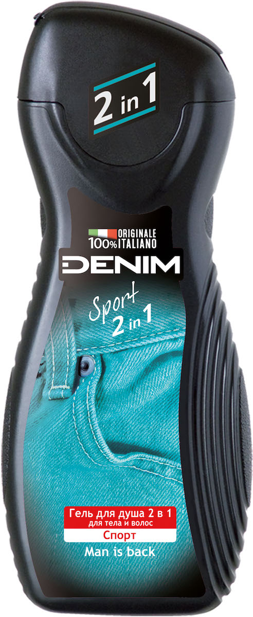 фото Гель для душа 2 в 1 denim спорт для тела и волос sport 2в1 250мл