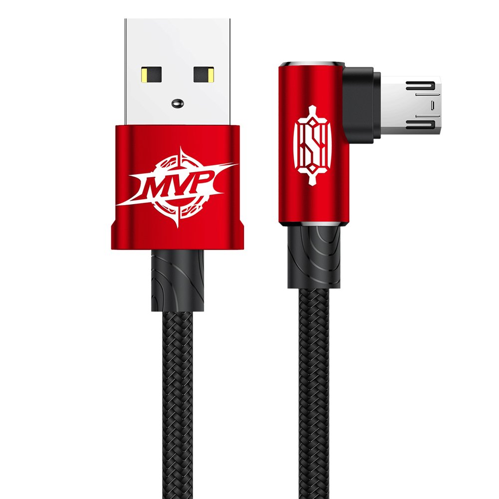 фото Кабель baseus mvp elbow reversible microusb 1m red