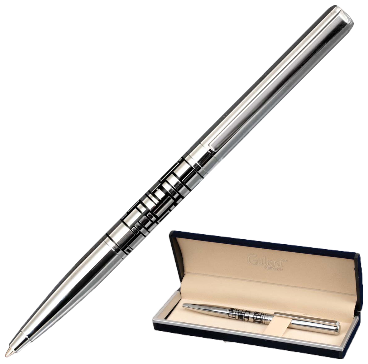 Подарочная шариковая ручка Galant Basel 141665 Серебристый/Черный