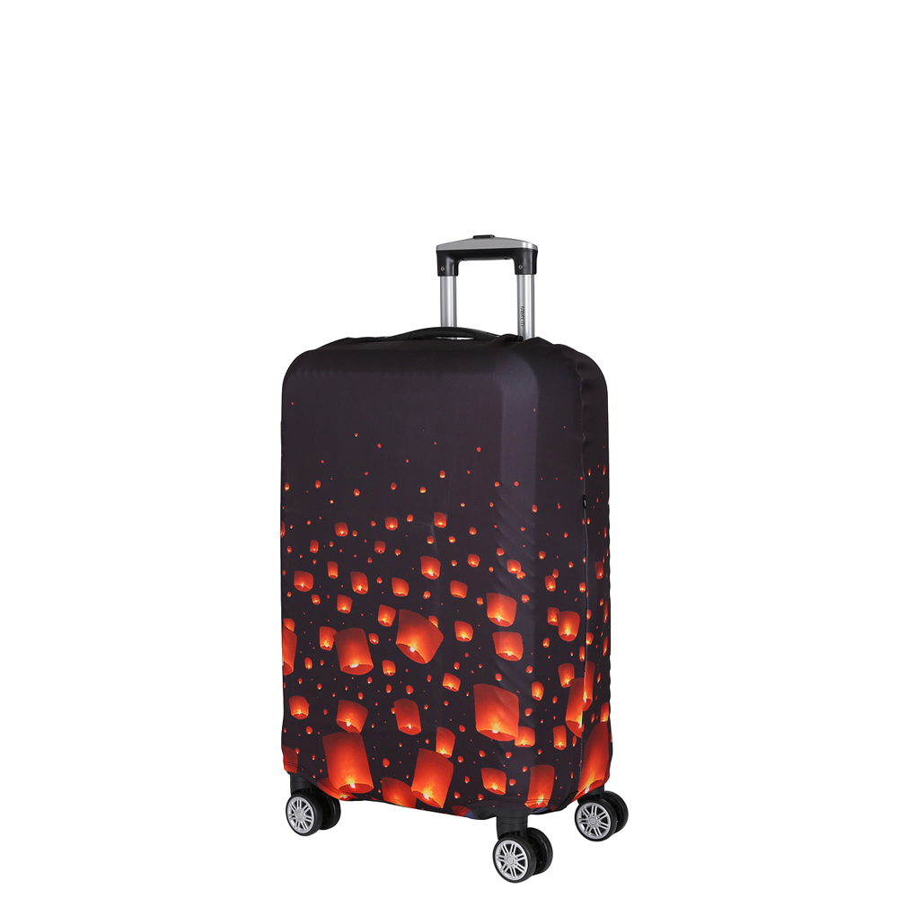 Чехол для чемодана Fabretti W1014 черный/оранжевый S