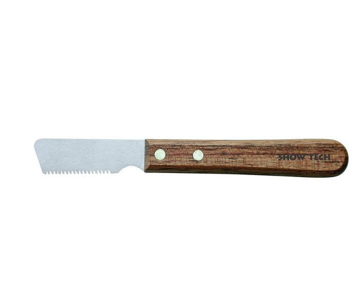 Нож для тримминга собак Show Tech 3240, с деревянной ручкой, серебристый, 19 зубцов