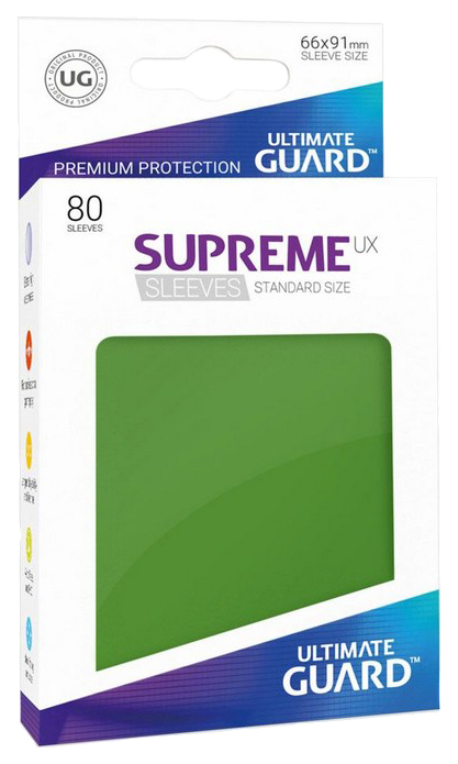 Протекторы Ultimate Guard, зеленые Supreme UX Sleeves Standard Size Green