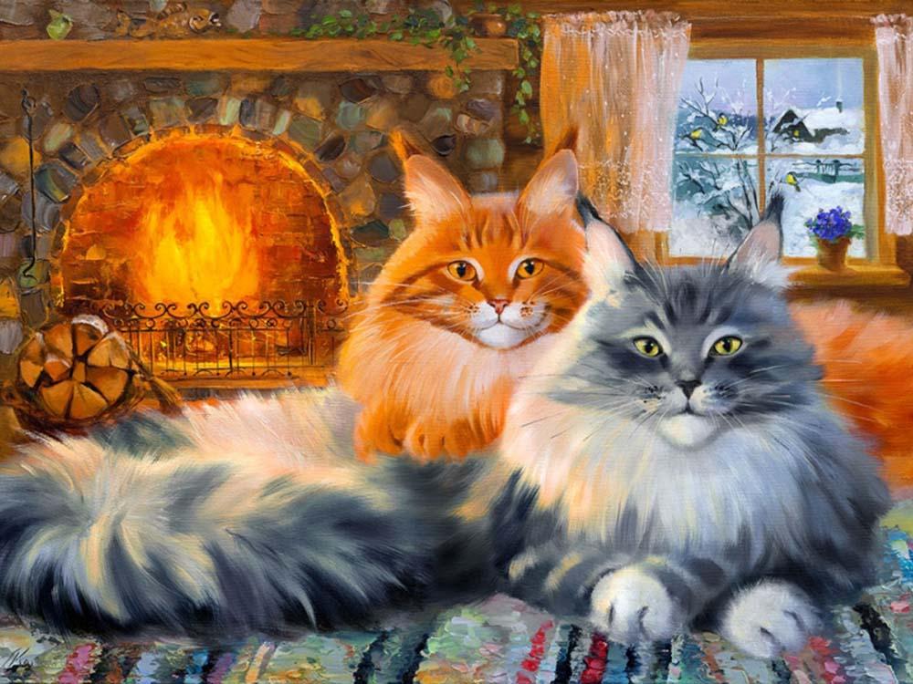 

Алмазная вышивка Алмазная Живопись Кошачий уют, 40x50 см, Кошачий уют