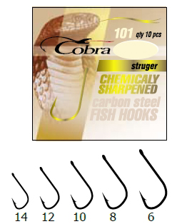 

Рыболовные крючки Cobra Allround CA125 №15, 10 шт., Черный, Allround CA125