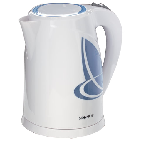 Чайник электрический Sonnen KT-1767 1.8 л белый, голубой кулер для воды напольный sonnen fse 02h белый 454997