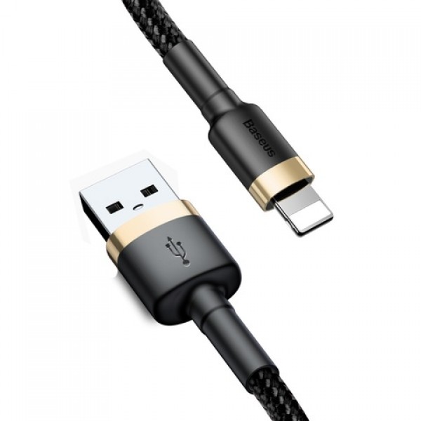 фото Кабель baseus cafule cable lightning 2.4a 1м black/gold