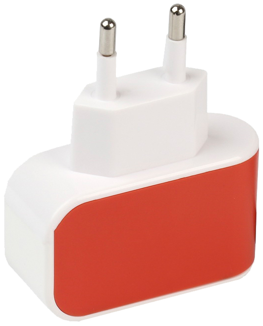 фото Сетевое зарядное устройство smartbuy color charge, 1 usb, 2,1 a, orange/white