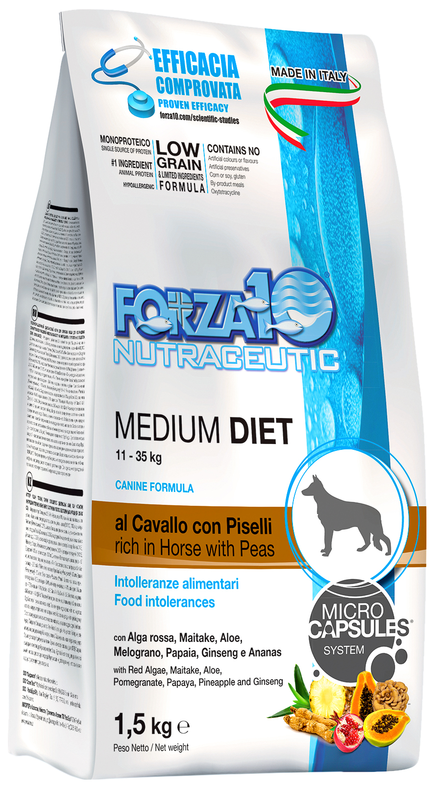 фото Сухой корм для собак forza10 diet medium, конина, рис, 1.5кг