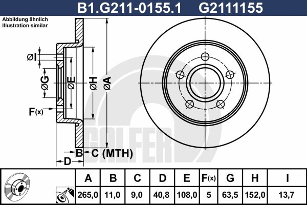 Тормозной диск GALFER B1G211-01551 8400₽