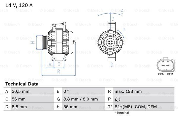 

Генератор BOSCH 0 986 045 380