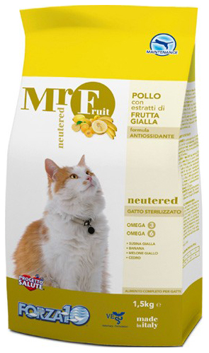 Сухой корм для кошек Forza10 Mr Fruit Neutered, для стерилизованных, курица, 1,5кг