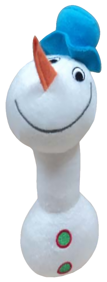 Мягкая игрушка для собак GiGwi Снеговик с пищалкой, белый, длина 21 см