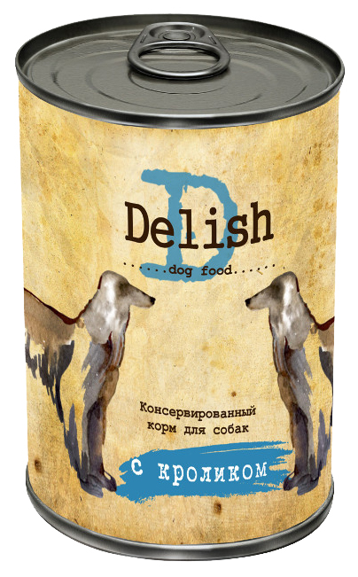 Консервы для собак Delish, кролик, 24шт по 400г