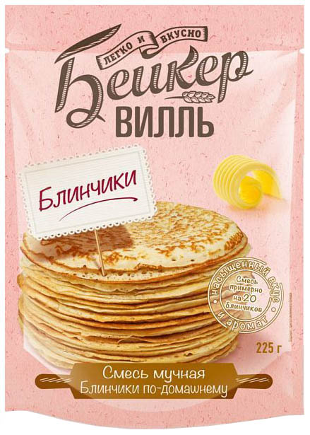 

Смесь мучная Бейкервилль блинчики по-домашнему 225 г