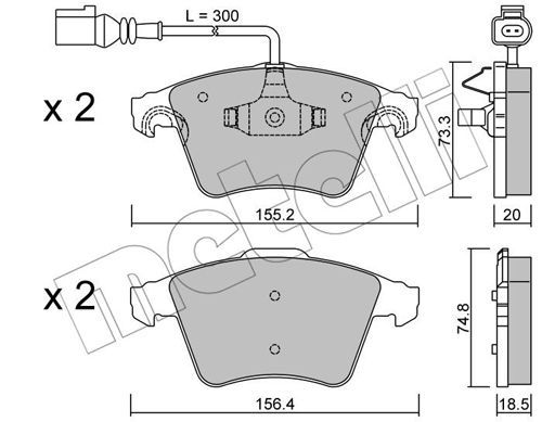 фото Комплект тормозных дисковых колодок metelli 22-0552-2