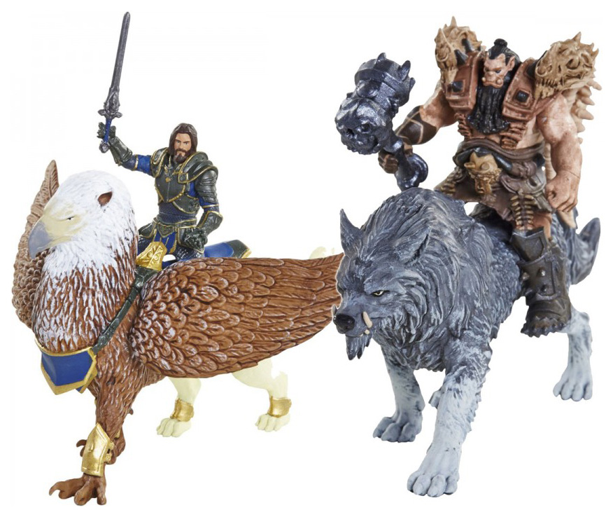 фото Игровой набор jakks pacific warcraft лотар, чернорук, грифон и волк 7 см