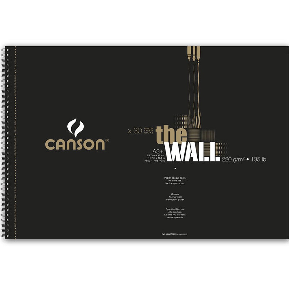 

Canson Альбом на спирал для маркера CANSON The Wall, 220г/м2, 29.7х43.7см, 30 листов