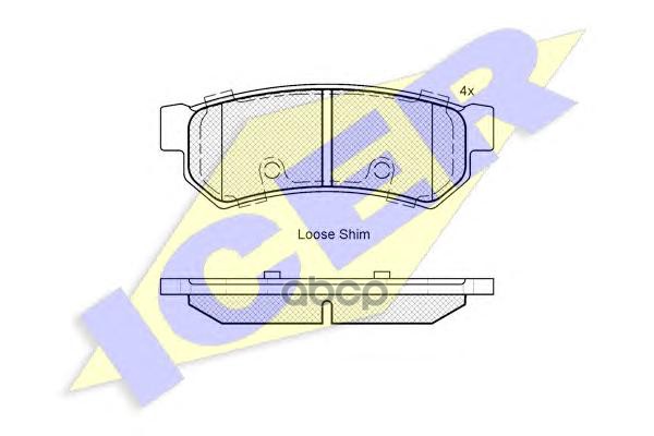 фото Комплект тормозных колодок icer 182058