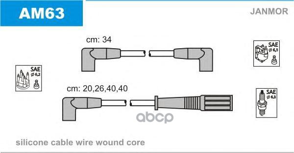 фото Комплект проводов зажигания janmor am63