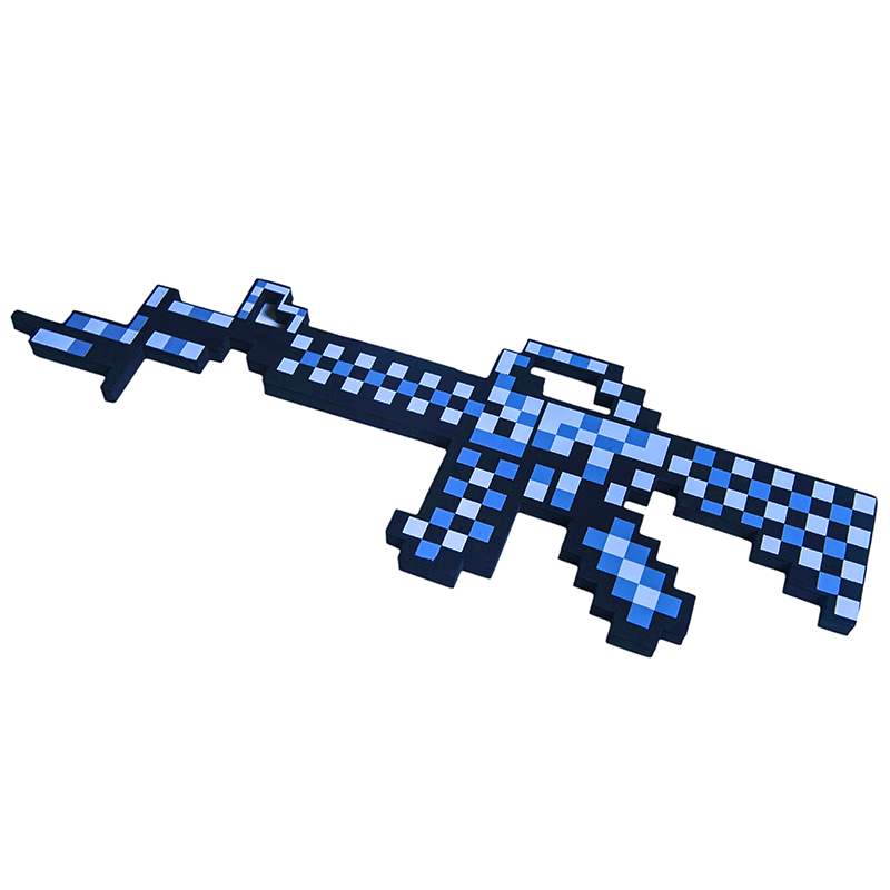 фото Автомат игрушечный minecraft м16 8бит пиксельный 62 см синий